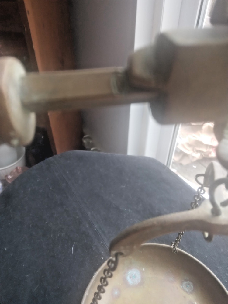 Antique Solid Brass Scale Large 15" - Weighs Up To 6lbs