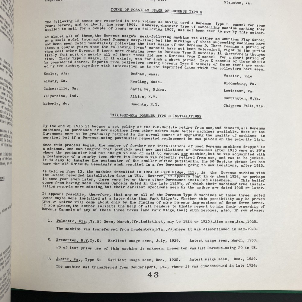 Doremus Machine Cancels Author Signed Frederick Langford 2nd Edition 1988