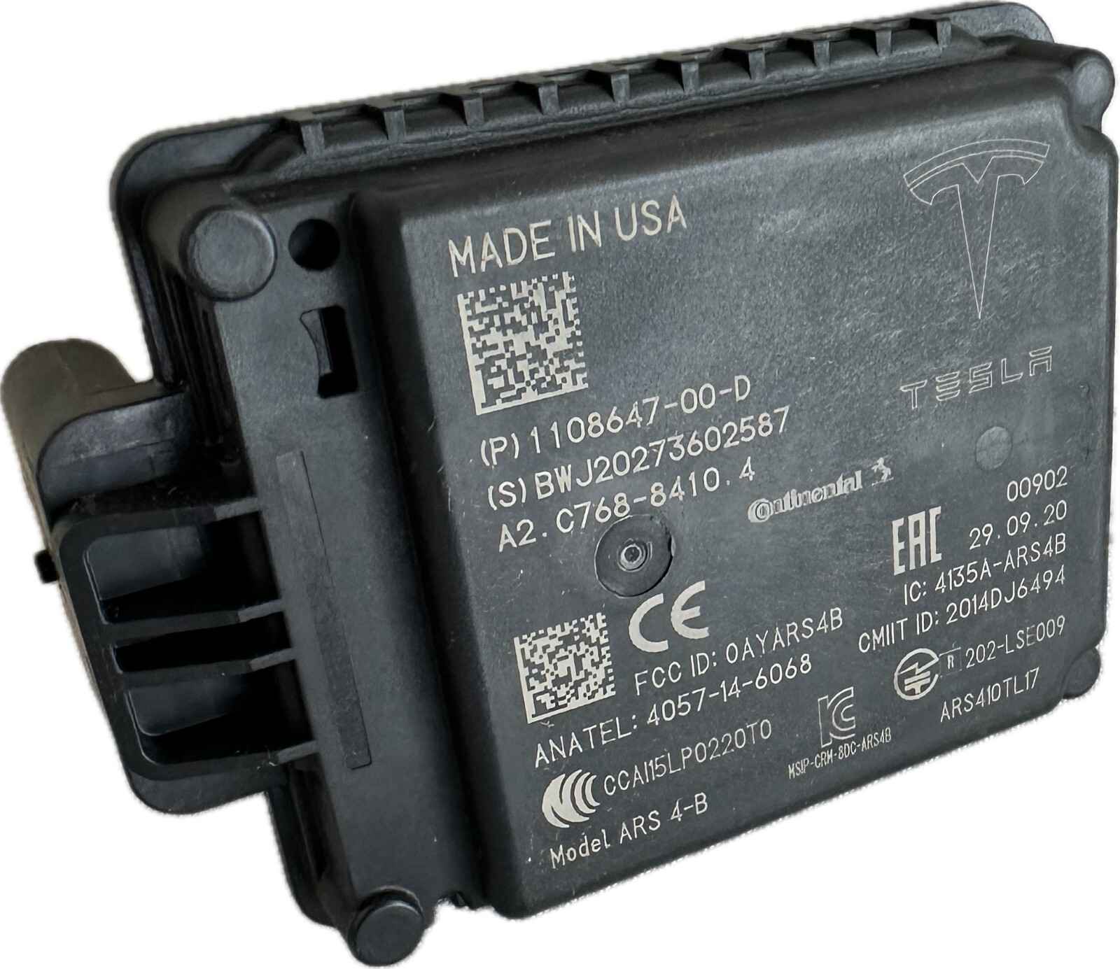 Tesla Continental ARS 4-B Radar Sensor 1108647-00-D (New/ Unused)