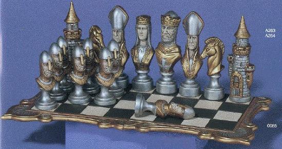 E016-Ceramic Bisque 32 Piece Large Scioto Chess Set - Ready to Paint