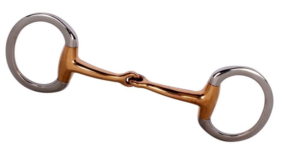 Eggbut Snaffle 4-3/4" Copper Mouth Snaffle Bit Stainless Eddy's Tack