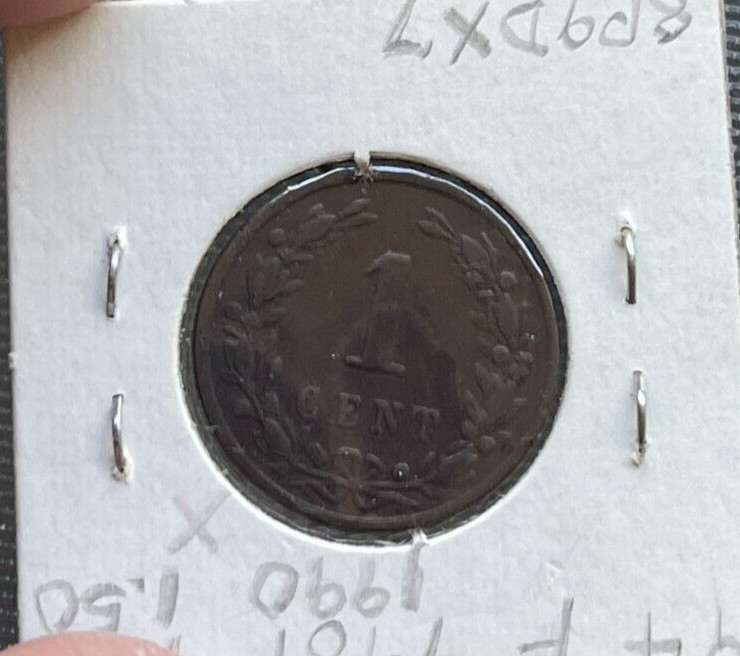 1878 Netherlands 1 One Cent
