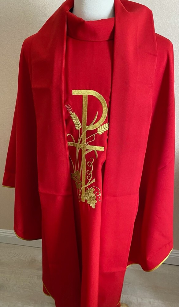 Priest Chasuble, Red Polyester