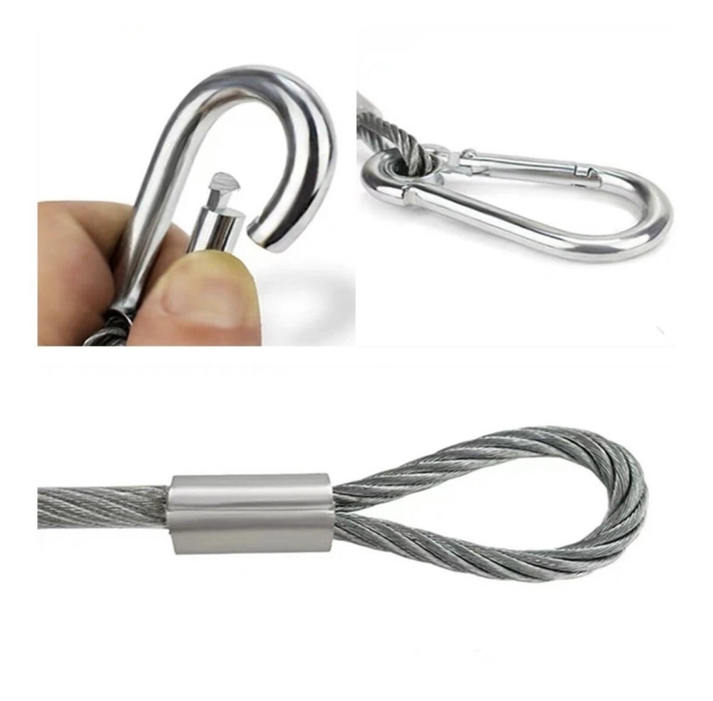 Stage Light Safety Cables 47”, Stainless Steel Security Cable.Multi Use/2PCS