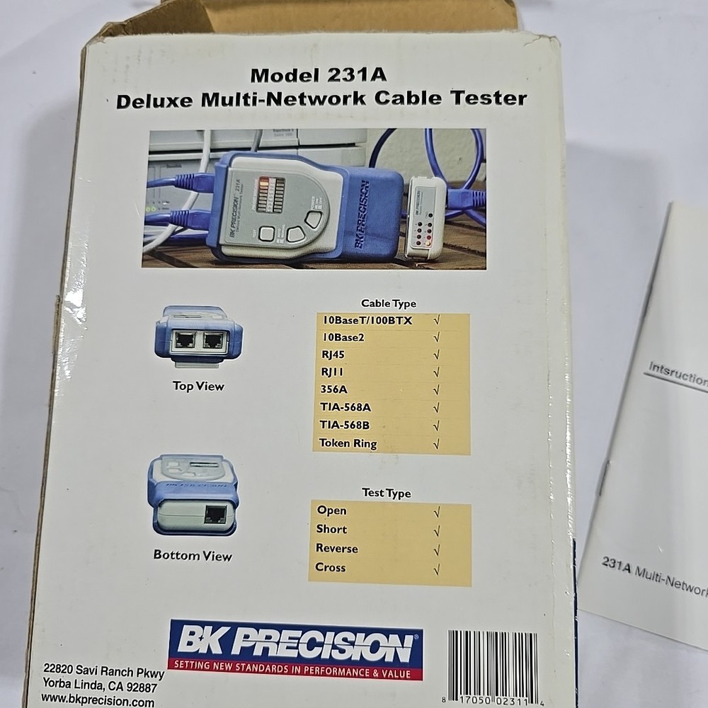BK Precision Remote Multi Network Cable Analyzer Tester 240-A 240A w/ Box CAT