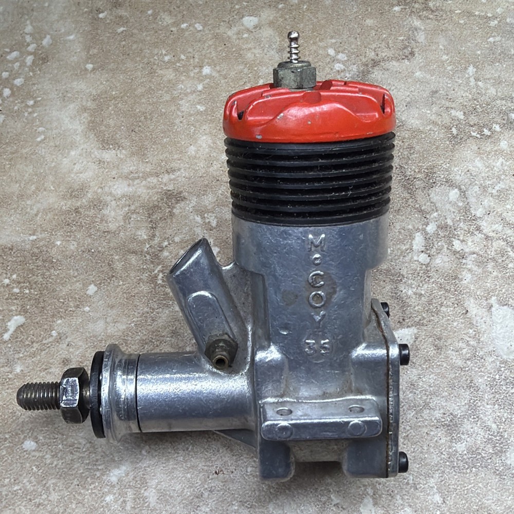 Vintage McCoy 35 Red Head RC Model Airplane Engine Motor Has Compression
