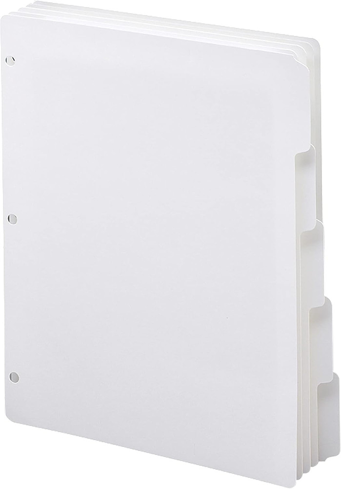 89415 Three-Ring Binder Index Divider 5-Tab White