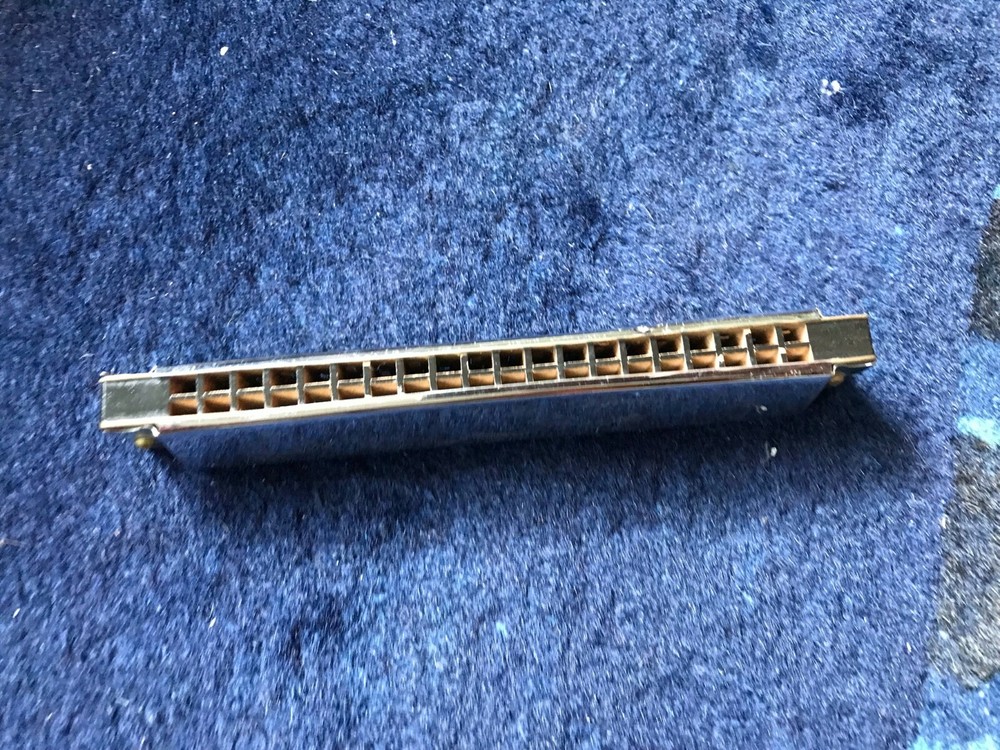 Vintage Blessing 20 Hole Harmonica Engraved Swallows & Bamboo 7"L