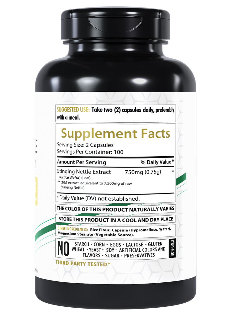 Stinging Nettle Leaf Extract 7500mg | 200 Caps Maximum Strength Urtica Dioica