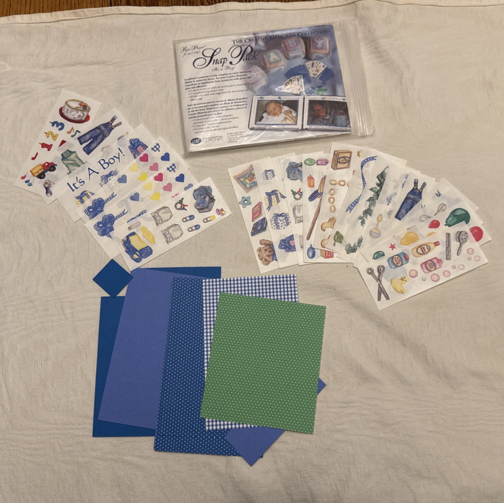 Creative memories "its a boy" snap pack Complete Kit  w/ extra stickers