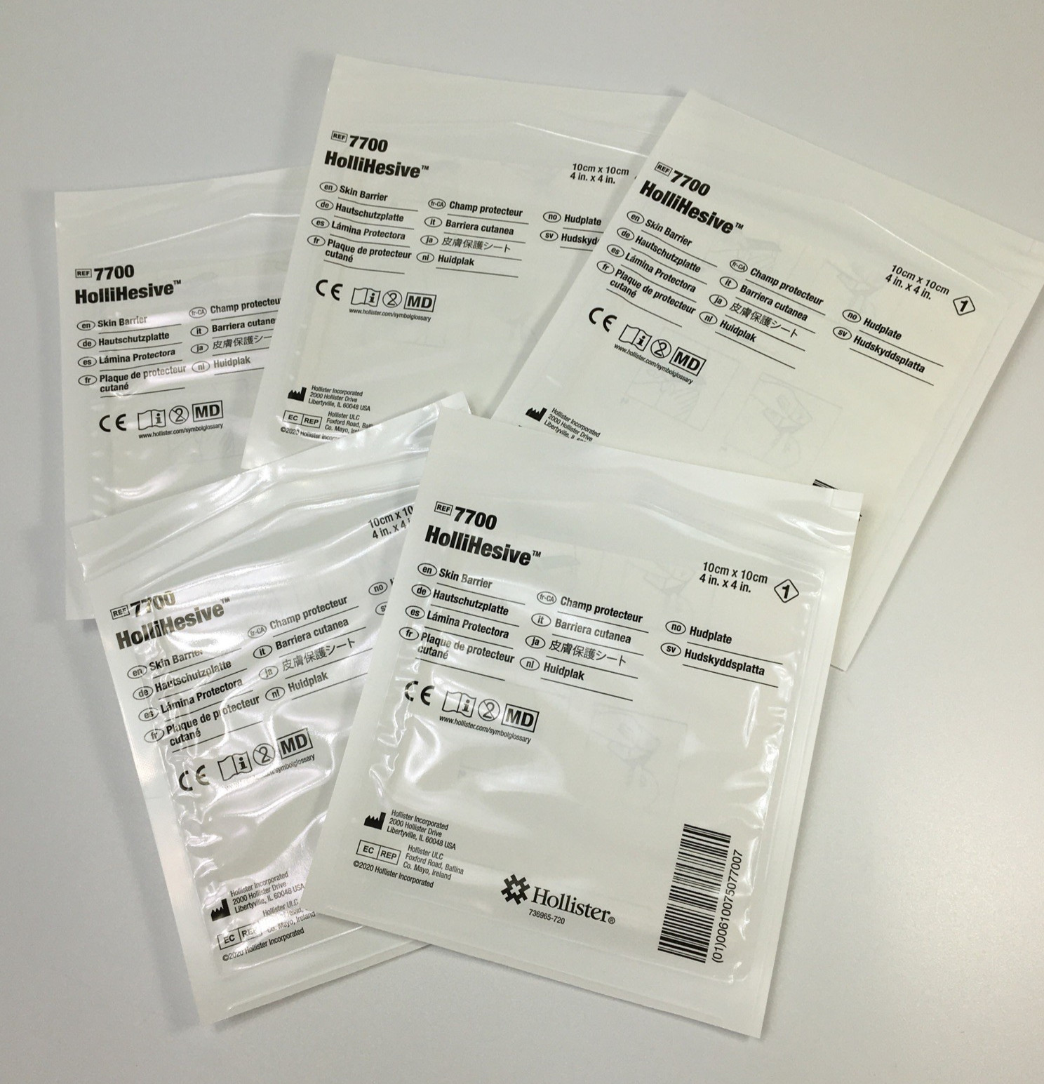 5 Hollister 7700 HolliHesive 4x4" Skin Barriers Exp 2029