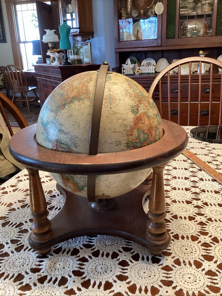 Vntage Replogle 12" Diameter World Classic Globe w\Wood Base