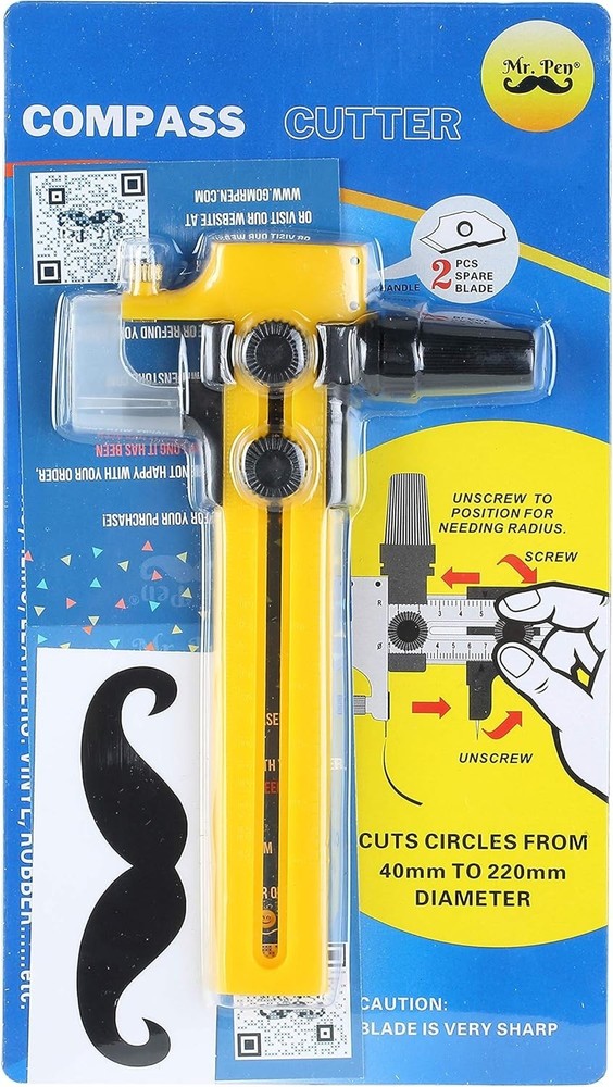 Manual Retractable Compass Circle Cutter for Precision Crafting & Fabric Use