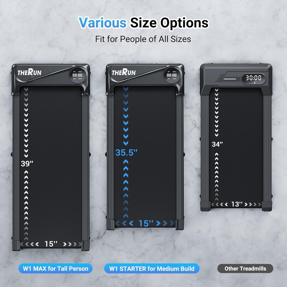 Compact Walking Pad Treadmill with Shock Absorption - 3.8 MPH Max Speed