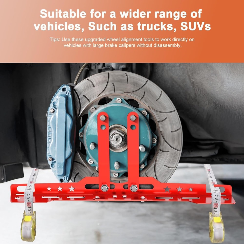 Upgraded Wheel Alignment Tool Kit, Toe Alignment Tool Plates with Extension Arms