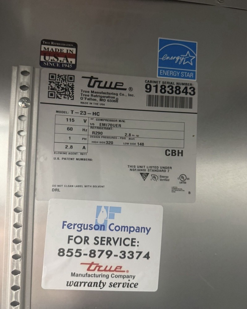 True T-23-HC Refrigerator
