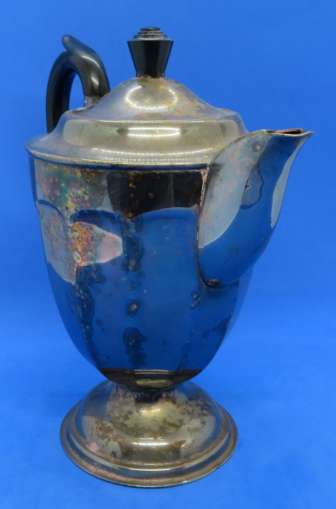 Silver plate electroplate vintage Victorian antique footed coffee pot