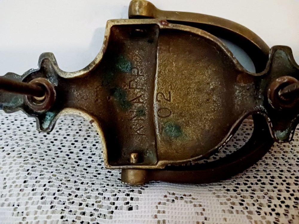 Antique Vtg Solid Brass Door Knocker w/ Original Hardware by KNAPP 302