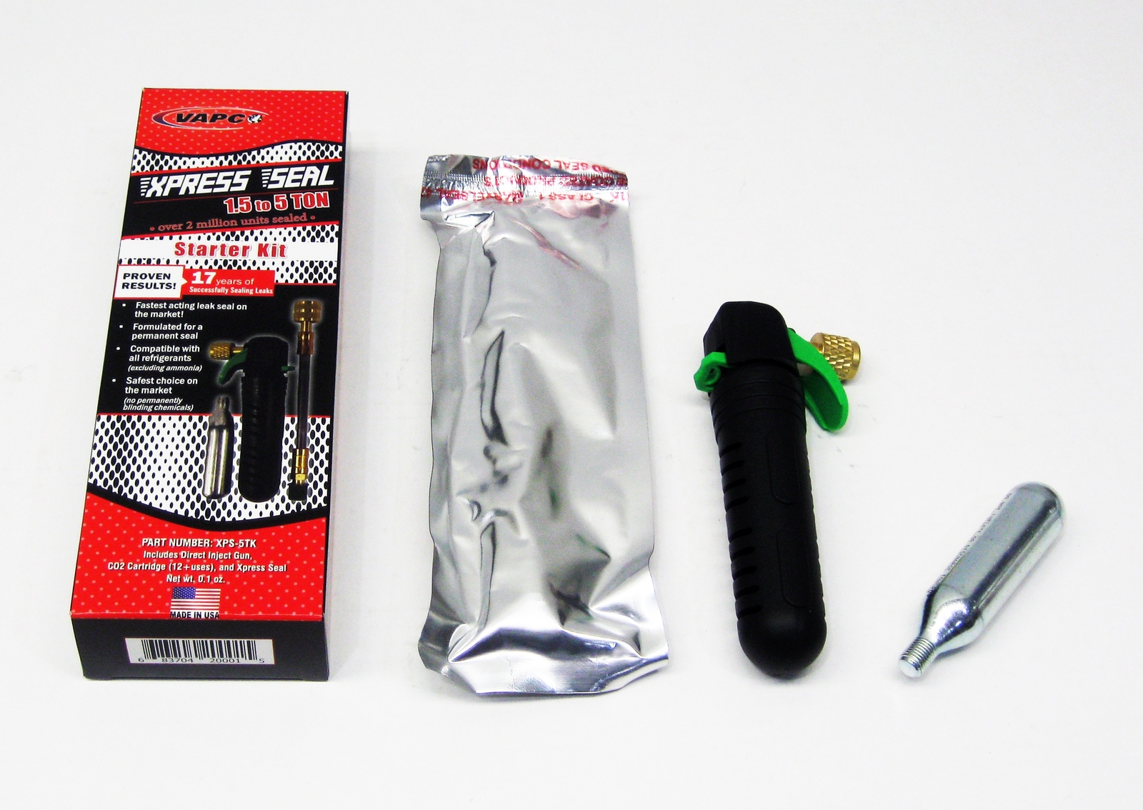 Vapco HVAC Xpress Seal Starter Kit XPS-5TK Refrigerant Sealant 1.5 to 5 Ton