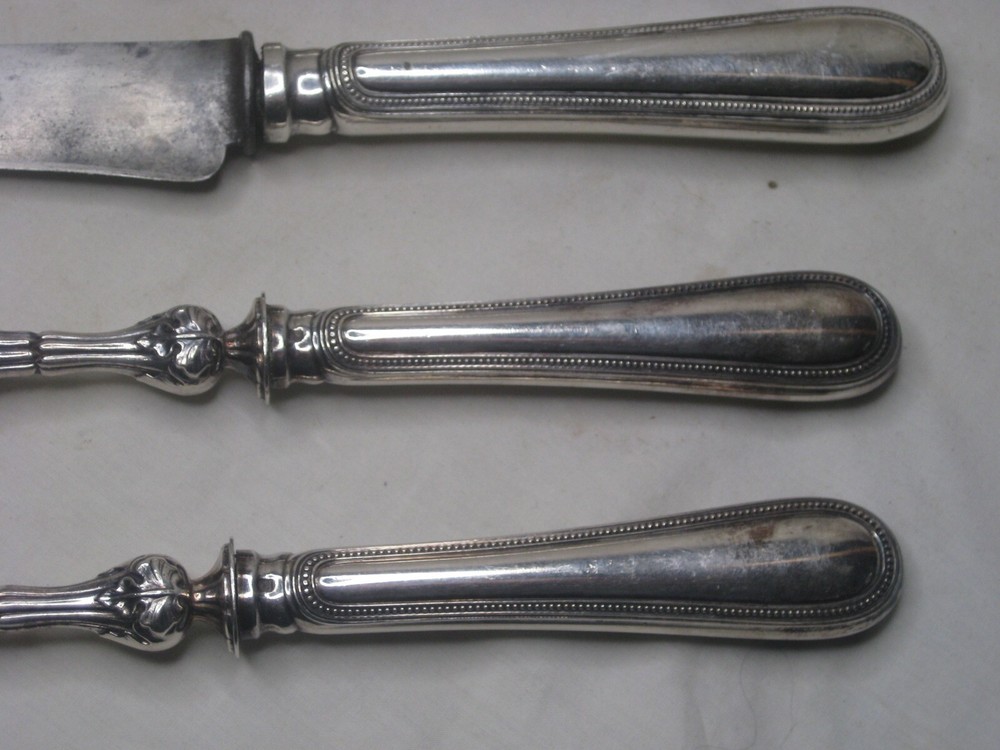 antique carving knife & marked BURE meat fork w/ old salad fork & spoon * Please