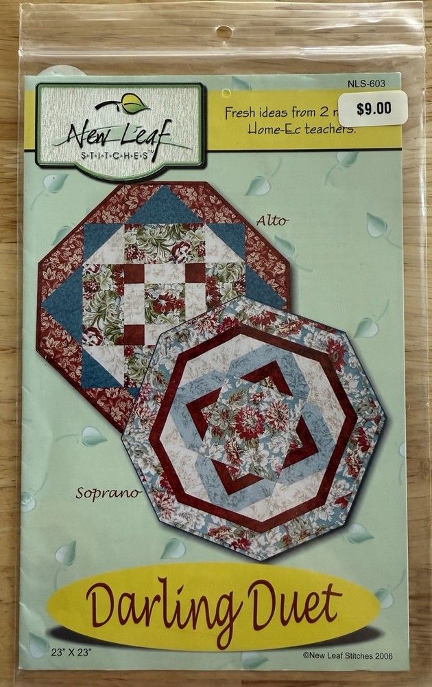 New Leaf Alto Soprano Darling Duets Quilted table toppers pattern