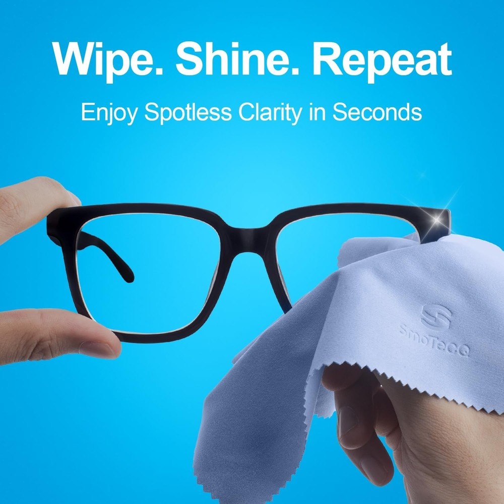 Individually Wrapped Microfiber Cloths - 12 Pack for Lenses & Electronic Screens