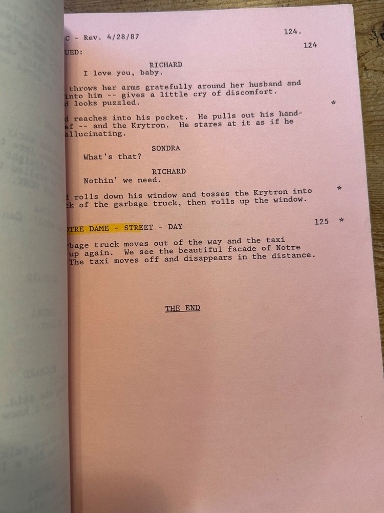 FRANTIC MOVIE ORIGINAL SCREENPLAY SCRIPT HARRISON FORD