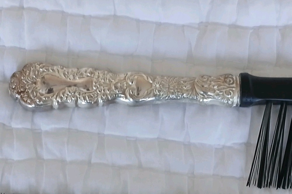 Imperial Chrysanthemum by Gorham Silver Plated Drafting Brush 9 5/8"