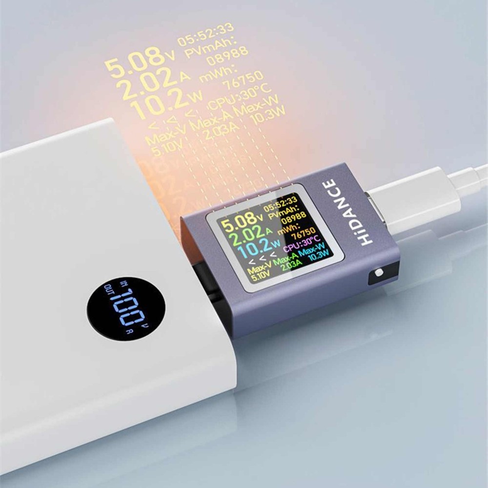 USB C Energy Capacity Tester HD Screen Offline Data Storage Wide Compatibility