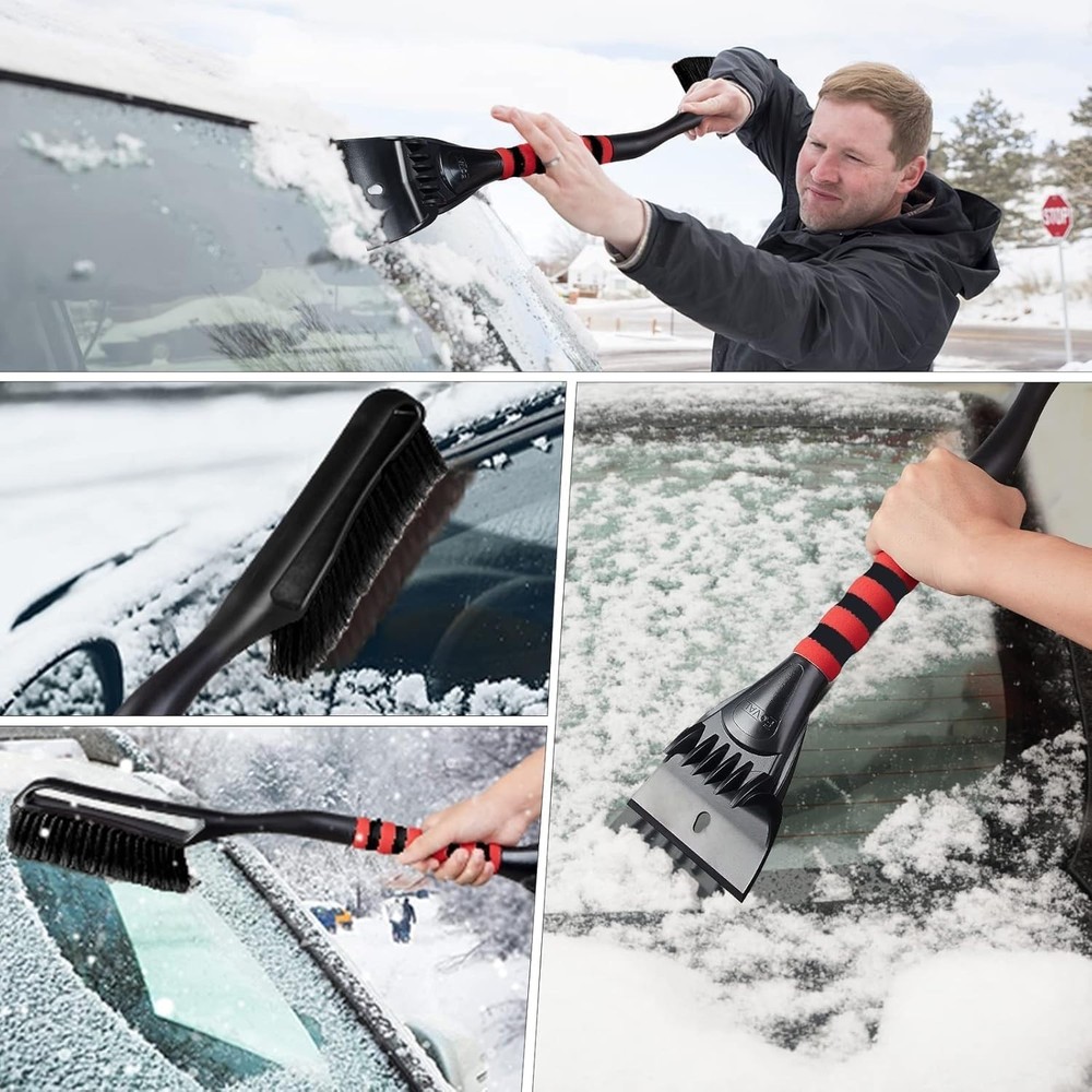 27" Ice Scraper Snow Brush 3 Pack, Wider Snow Scraper4.73" Width Snow Removal...