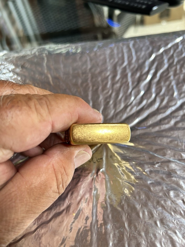 Leather Camel Cigarette Pouch With Zippo 04 Solid Brass Lighter