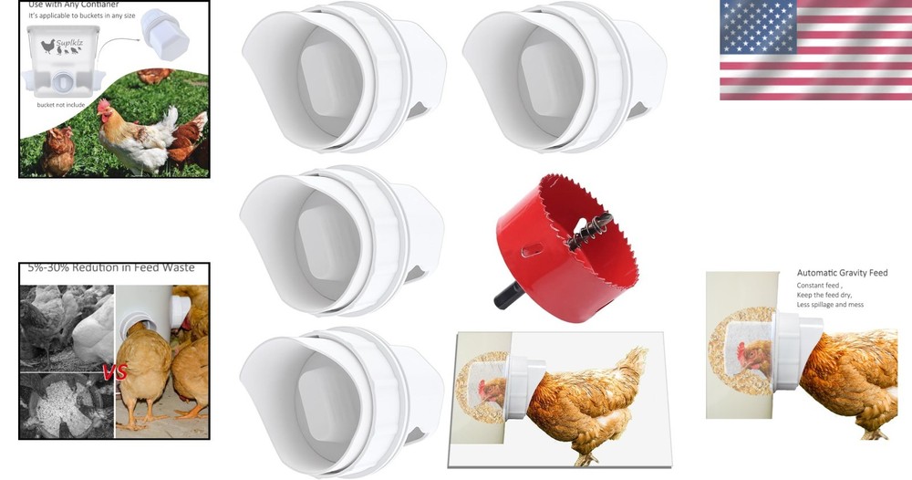 5-Gallon Gravity Feeder Kit for Chickens – Rainproof & Mess-Free Solution