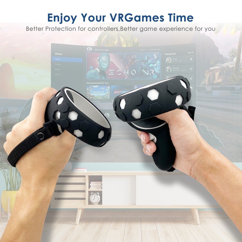 10PCS Silicone Accessories Set for Oculus Quest 2 VR Face Controller Grip Covers