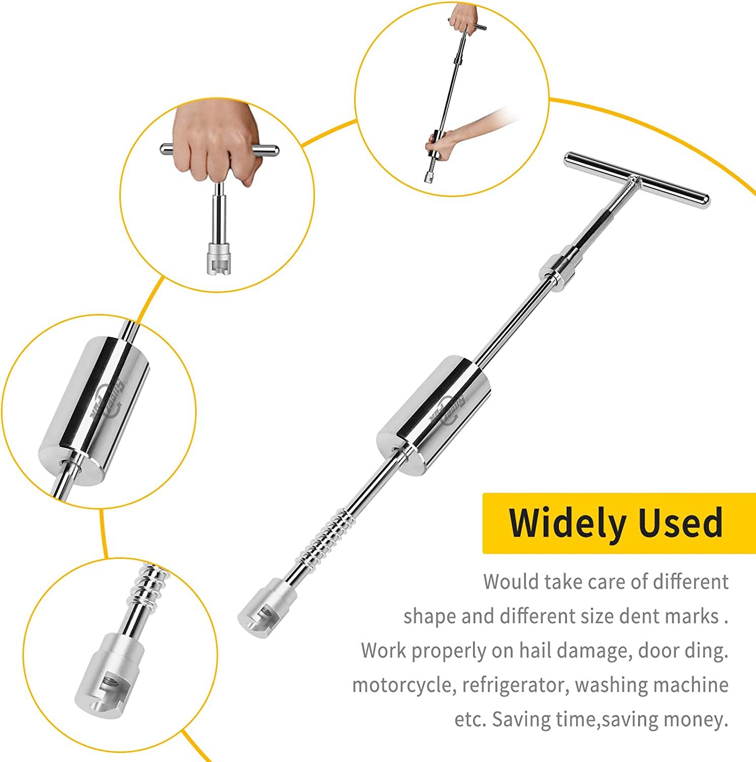 113 Pcs Paintless Dent Removal Rods Stainless Steel Tool Kit Dent Repair Tools