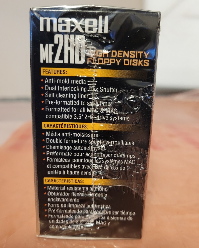 Maxell MF 2HD 3.5" High Density Floppy Disk MAC Formatted 10pk NEW