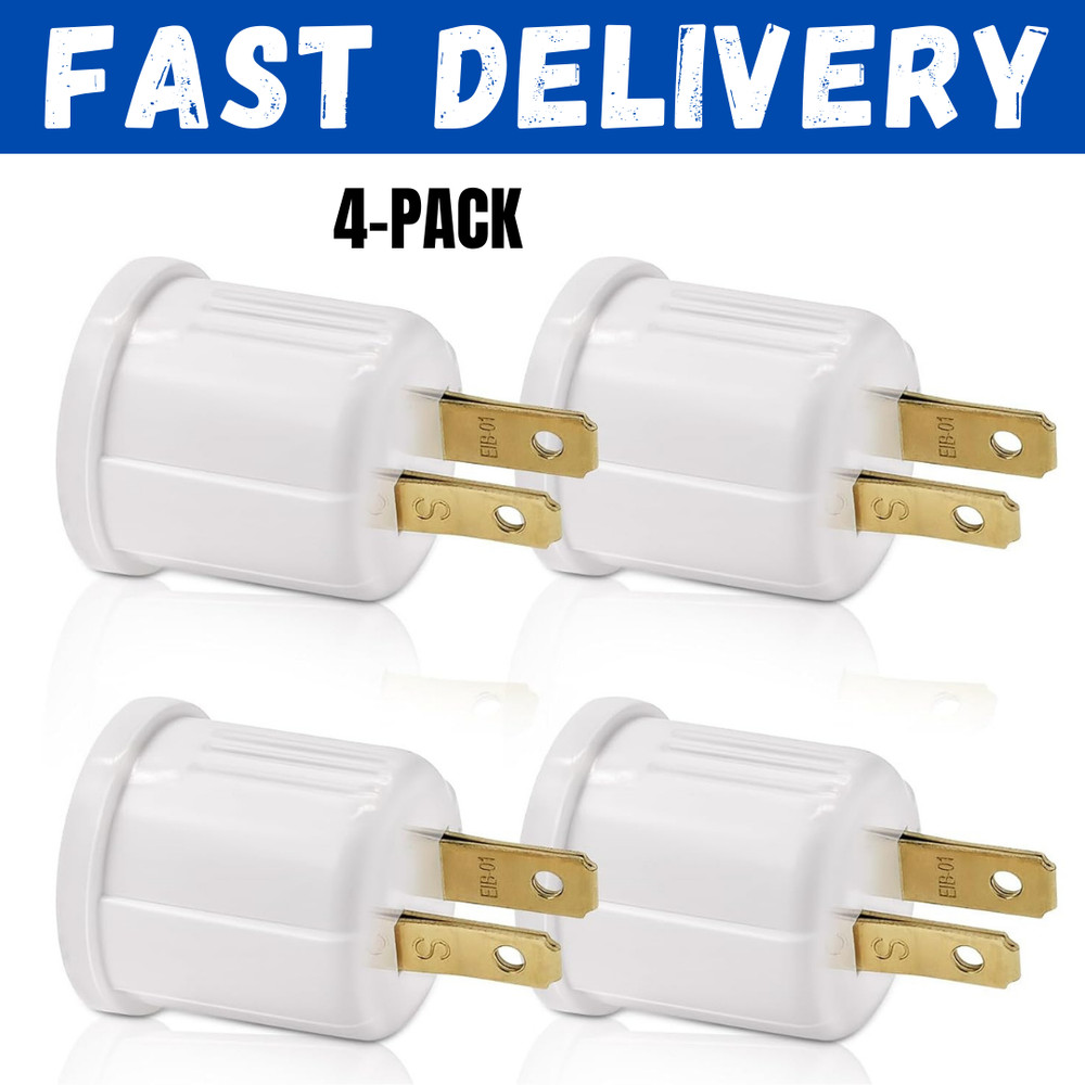 High Quality 4 Pack Outlet to Socket Adapter Plug-in Light to Light Bulb E26 E27