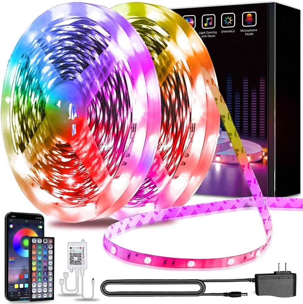 Keepsmile Led Lights Strip Bluetooth Smart APP Control RGB Color Changing