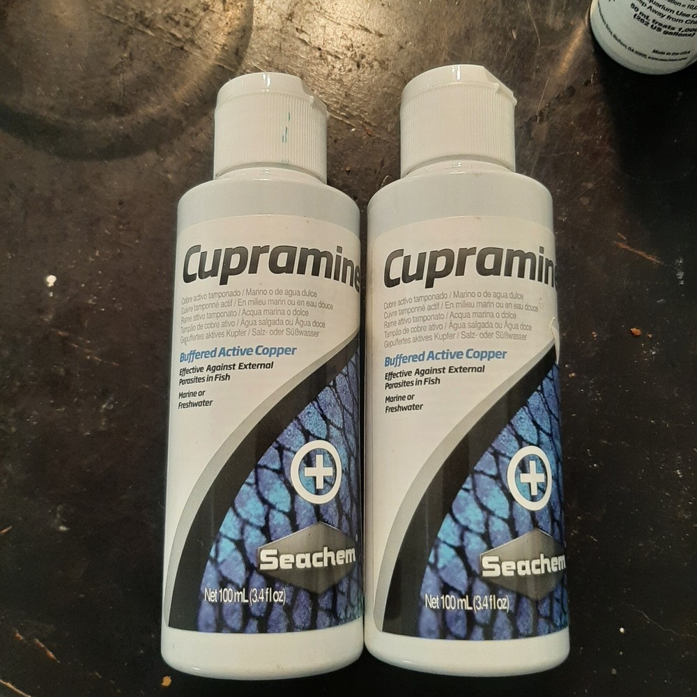 Seachem Cupramine 100mL Buffered Active Copper - 2 Bottles