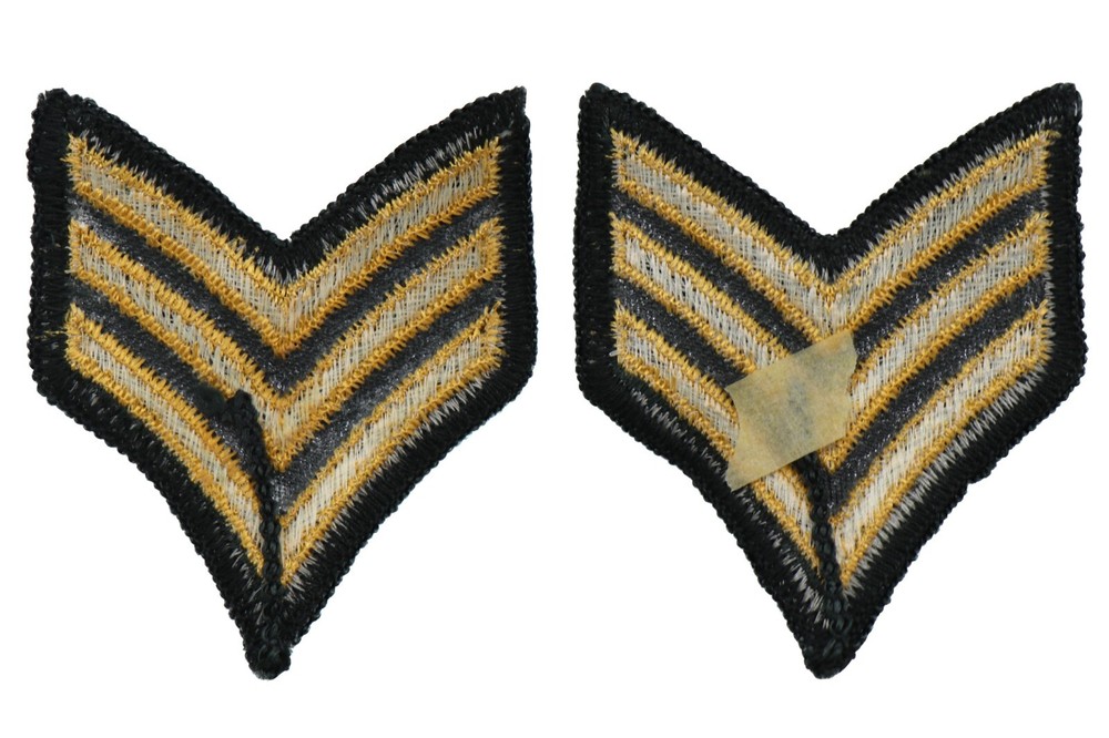 2 Vietnam Era US Army Sergeant Green Stripes Patch Pair Uniform Rank E-5 E5