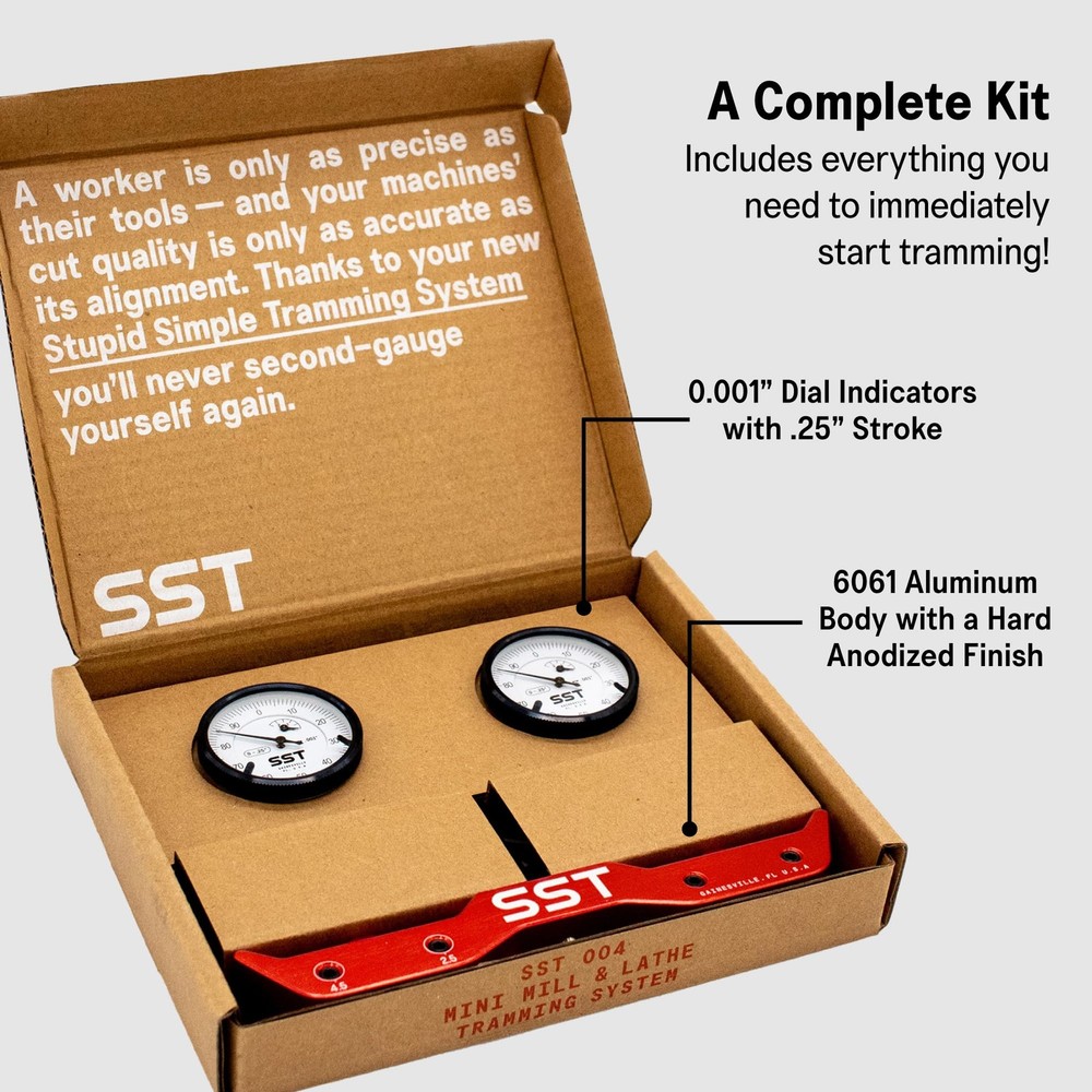 SST - Mini Mill & Lathe Tramming System - Tram, Align, & Square 1/4" Shank