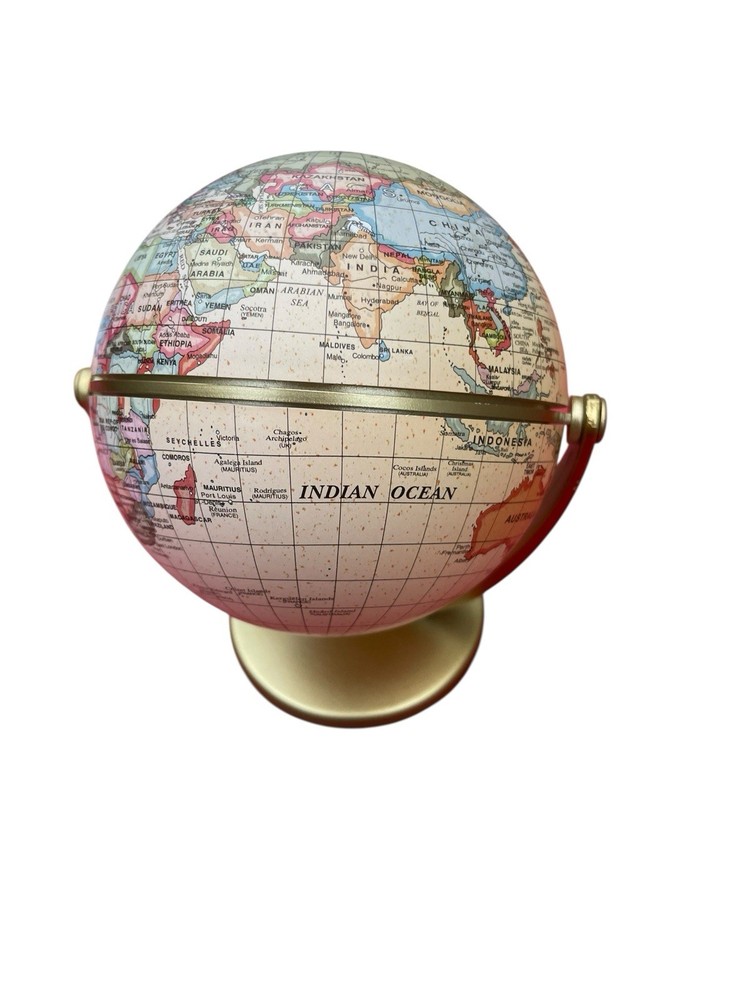 Antique Earth Mini Globe Rotating And Swivels