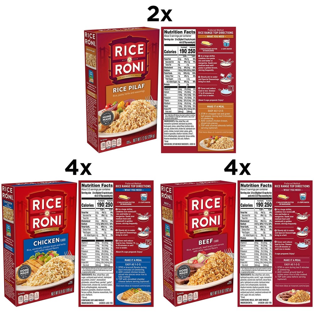 Rice-A-Roni Dinner Classics Variety Pack 10 Piece Assortment