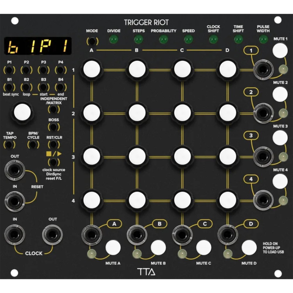 Tiptop Audio Trigger Riot Sequencer Eurorack Synth Module, Black