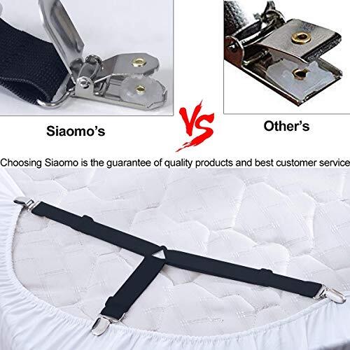 Bed Sheet Holders Straps Fasteners - 4 Pcs 3 Ways Sheet Black 4pcs Set