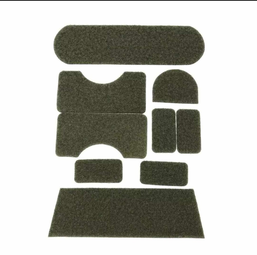 9pc Helmet Loop Patch Kit ACH MICH ECH Adhesive Backed for Ballistic & Bump Use