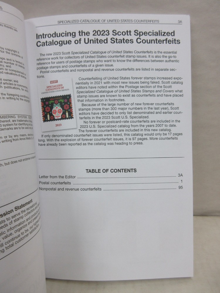 2023 Scott Specialized Catalog of United States Counterfeits 1st Edition Book