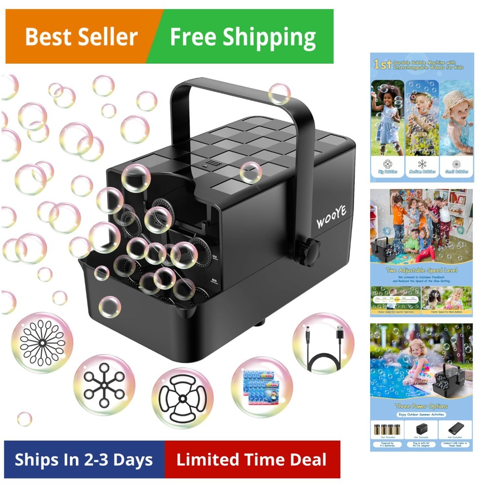 Upgraded Bubble Machine, Make Big/Medium/Small Bubbles, 2000+ - over 10000+ P...