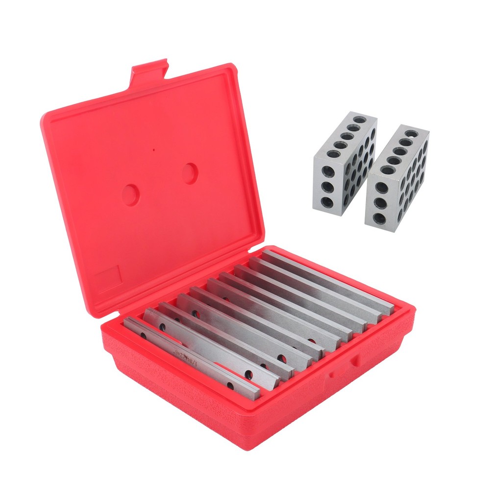 1/8" Thin Parallel Set with 1 Matched Pair 1-2-3 Blocks, 23 Holes Each