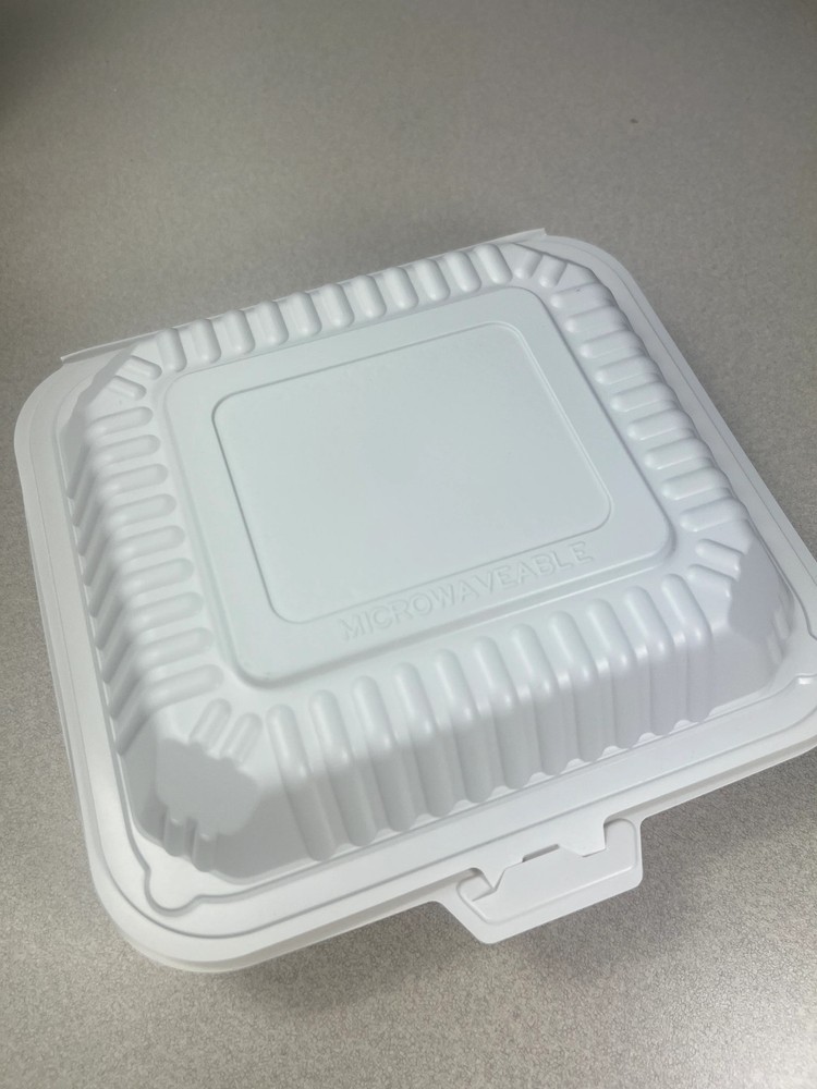 Eco MFPP Center Slide, Clamshell, 3-comp Container 8" x 8",(150pcs)