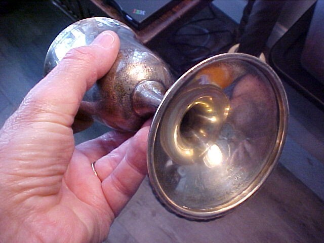 WW2 1941 Dated Infantry School Horse Show Sterling Silver Goblet Trophy 3.9 Ozs